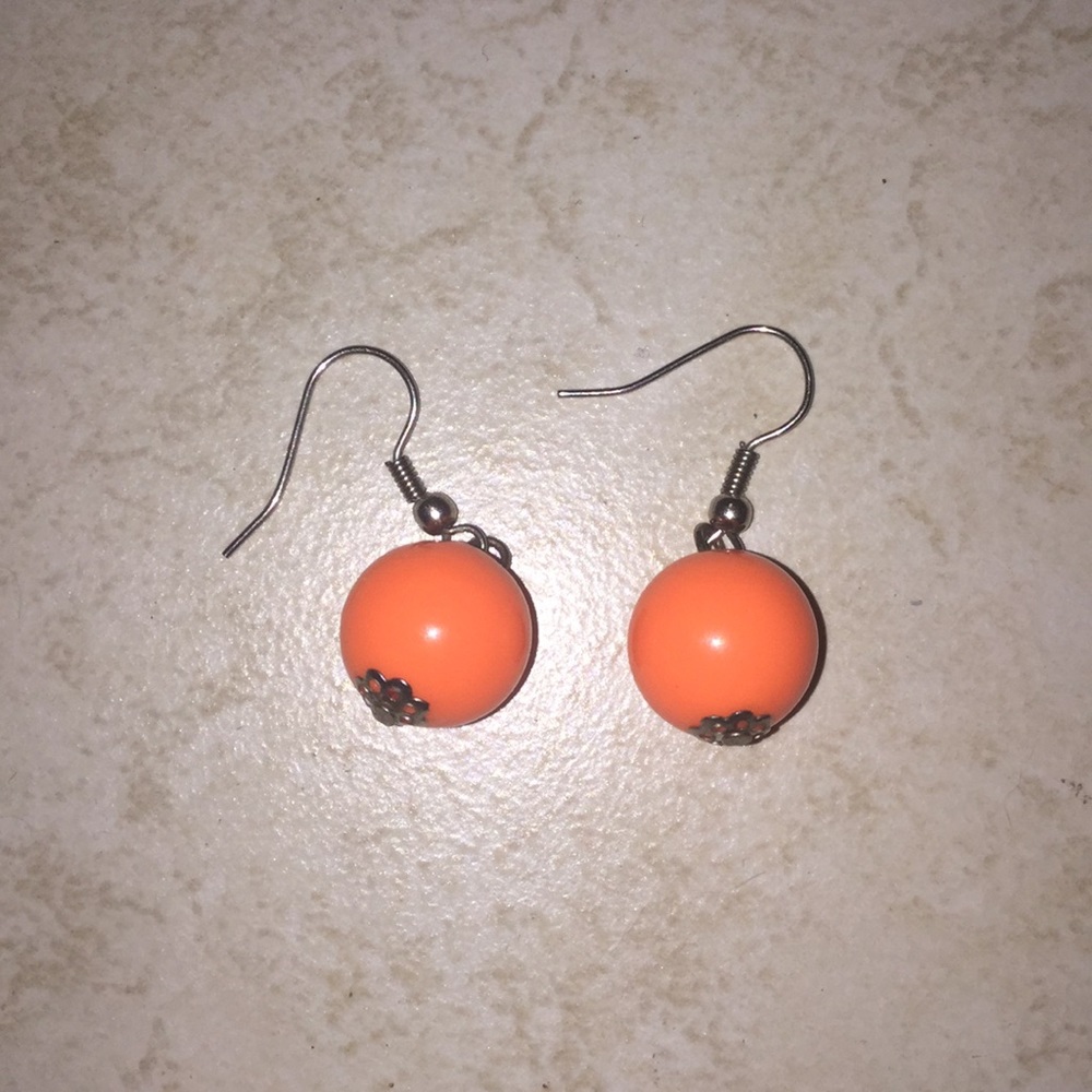 orange dangle earrings